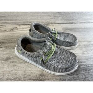 Hey Dude Wally Youth Sox Shoes‎ Size K13 Gray Stone White Lightweight Comfort